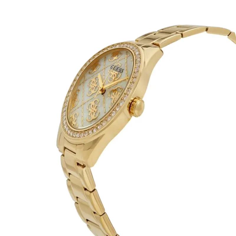 Guess Sugar White Dial Mineral Len's Crystal Ladies Watch- GW0001L2